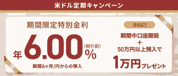 Sony米ドル定期預金キャンペーン